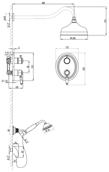 Душевая система Lemark Villa (LM4829B)
